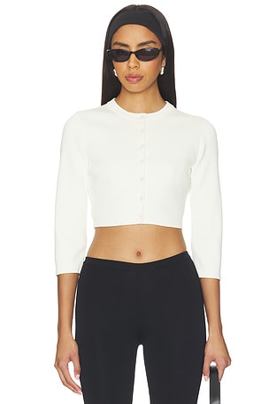 SKIMS Refined Knit Crop Cardigan in Ivory