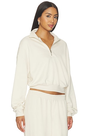 SKIMS Drapey French Terry Half Zip Pullover in Ivory