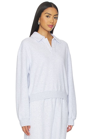 SKIMS Cotton Fleece Polo Sweatshirt in Grey