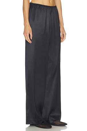SKIMS Heavyweight Satin Wide Leg Pant in Black