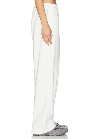 SKIMS Cotton Fleece Classic Straight Leg Pant in White