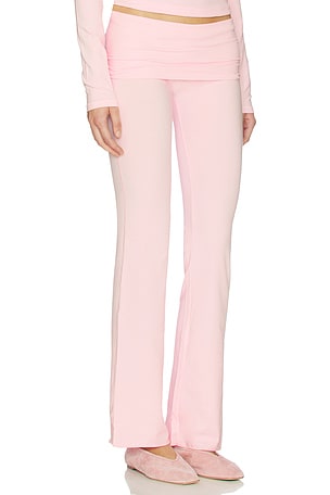 SKIMS Cotton Jersey Foldover Pant in Pink