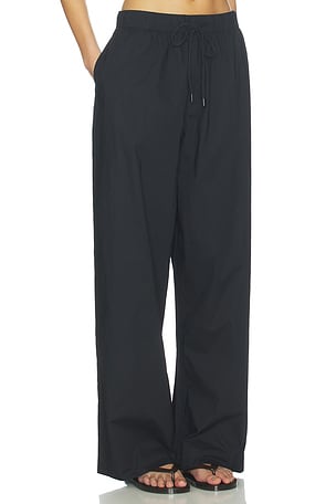 SKIMS Swiss Cotton Sateen Oversized Drawstring Pant in Black
