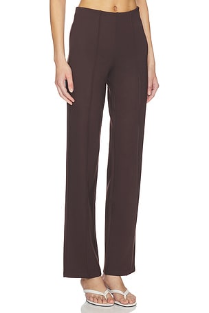 SKIMS High Waist Pintuck Straight Pant in Chocolate