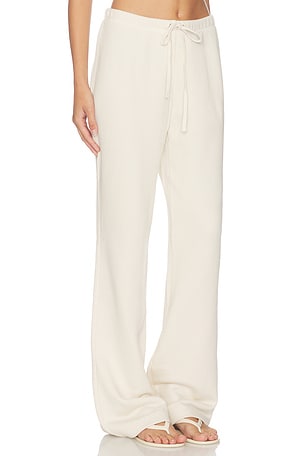 SKIMS Drapey French Terry Straight Leg Pant in Ivory