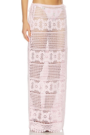 SKIMS Crochet Swim Long Skirt in Pink