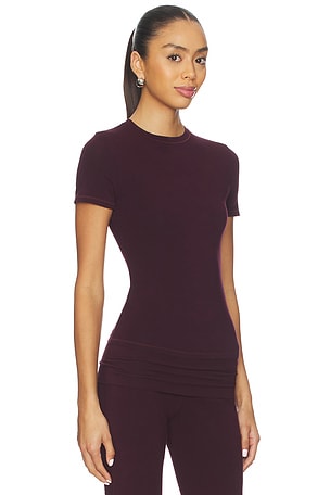 SKIMS Cotton Jersey T-shirt in Burgundy