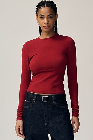 Cotton Jersey Long Sleeve T-shirt SKIMS