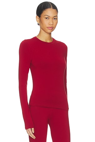 SKIMS Cotton Jersey Long Sleeve T-shirt in Red