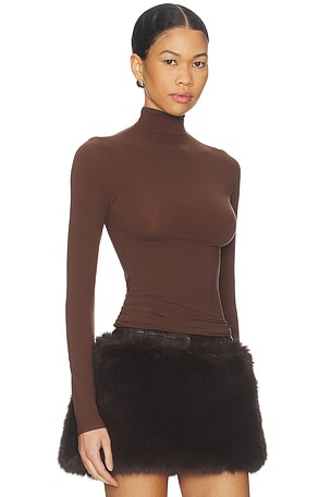 SKIMS Fits Everybody Turtleneck Top in Brown