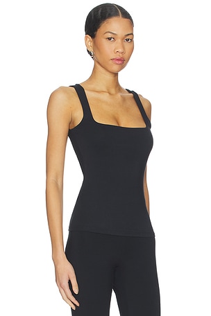 SKIMS Smooth Layers Square Neck Tank in Black