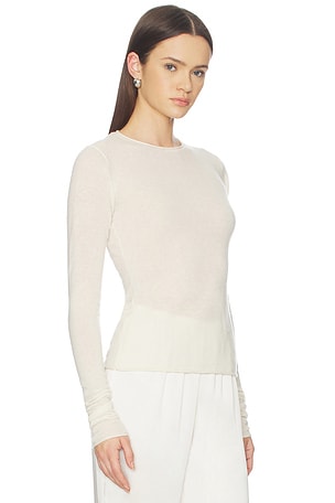 SKIMS Sheer Cashmere Long Sleeve Top in Beige
