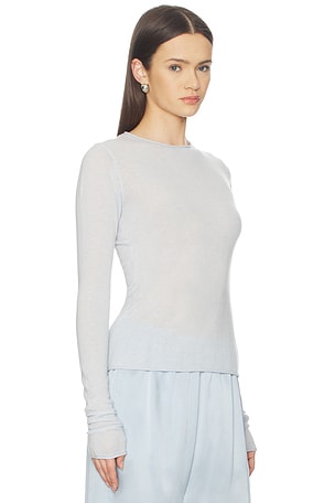 SKIMS Sheer Cashmere Long Sleeve Top in Beige