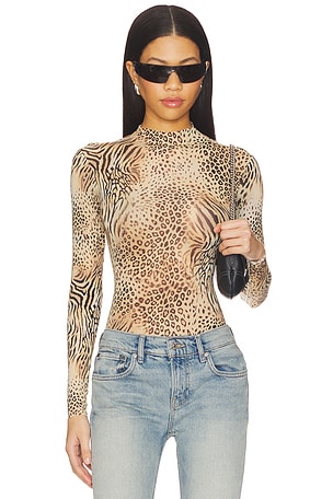 Milky Sheer Mock Neck Long Sleeve Bodysuit SKIMS