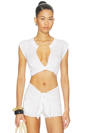 Classic Cotton Cover-ups Plunge Twist Top SKIMS