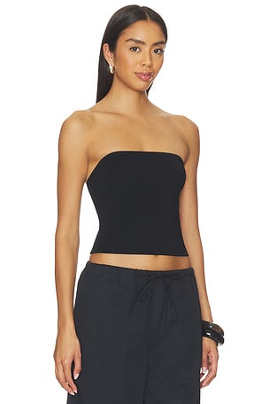 SKIMS Refined Knit Tube Top in Black