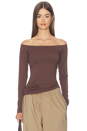 Smooth Layers Long Sleeve Off The Shoulder Top SKIMS
