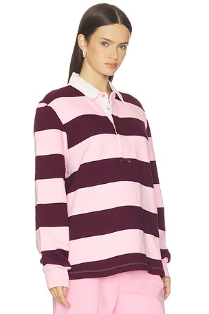 SKIMS Long Sleeve Polo in Burgundy