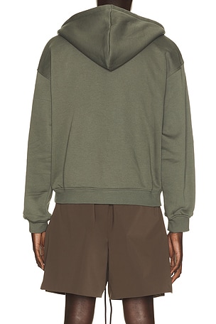 SKIMS Fleece Lounge Zip Up Hoodie in Green