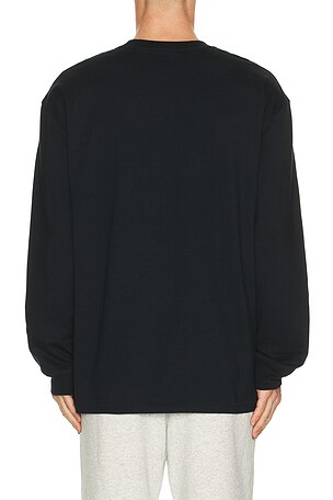 SKIMS Heavyweight Cotton Long Sleeve T-shirt in Black
