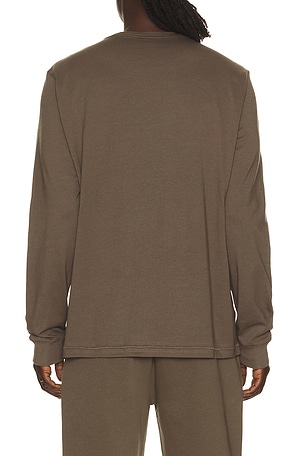SKIMS Cotton Long Sleeve T-Shirt in Brown