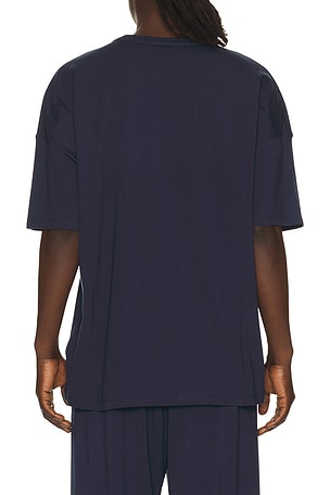 SKIMS Jersey Lounge Relaxed T-Shirt in Navy