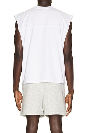 SKIMS Heavyweight Cotton Cropped Cutoff Tee in Cream