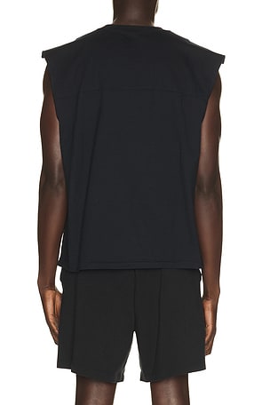 SKIMS Heavyweight Cotton Cropped Cutoff Tee in Black