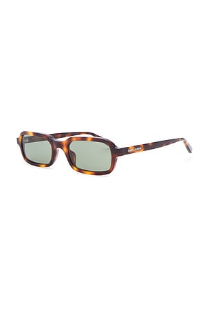 Saint Laurent SL Logo Rectangular Sunglasses in Brown