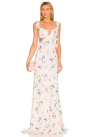 chinese dress ladies Amelia Halterneck Maxi Dress - Pink Floral