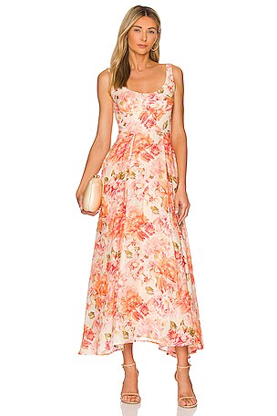 sau lee orange dress SAU LEE Francessca Dress in Orange