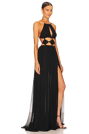 SAU LEE Sydney Dress in Black