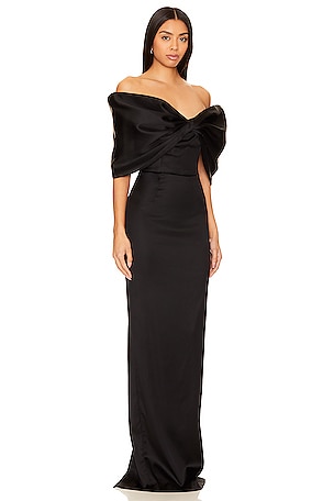 SAU LEE Paloma Gown in Black