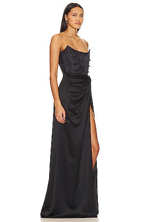 SAU LEE Julia Gown in Black