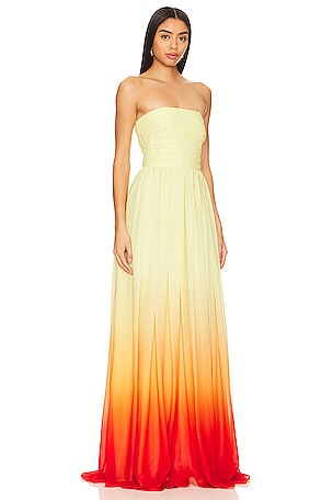 SAU LEE Camille Dress in Yellow