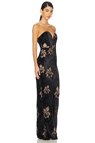SAU LEE Viola Gown in Black