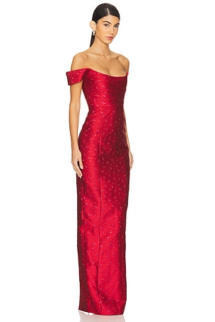 SAU LEE Jackson Gown in Red