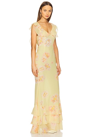SAU LEE Gaia Dress in Yellow