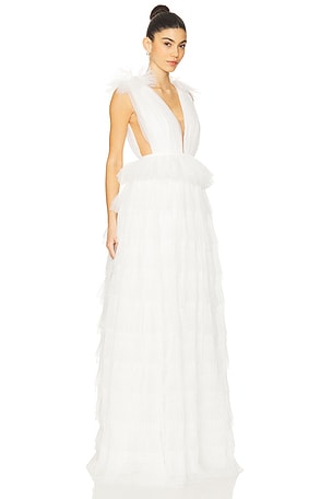 SAU LEE Sabrina Gown in White