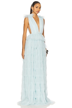 SAU LEE Sabrina Gown in Baby Blue