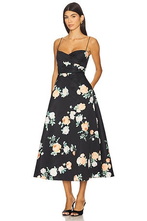 SAU LEE Bo Dress in Black