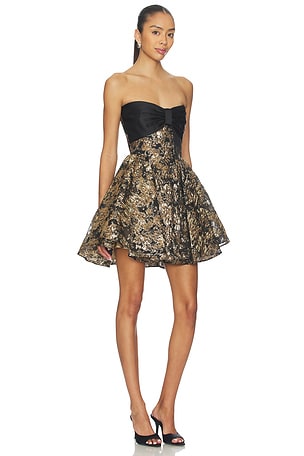 SAU LEE Jolene Mini Dress in Metallic Gold