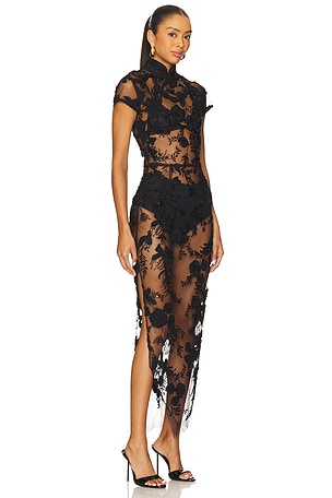 SAU LEE Charlize Dress in Black