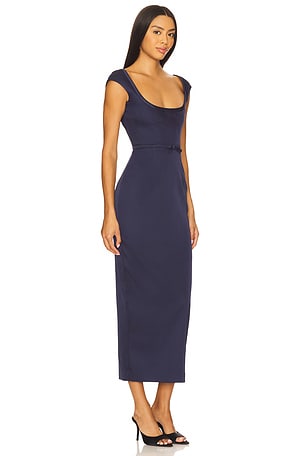 SAU LEE Meadow Dress in Navy