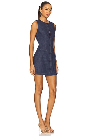 SAU LEE Billie Denim Mini Dress in Blue