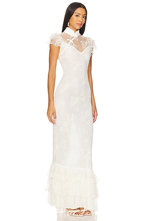 SAU LEE Ramona Lace Dress in Ivory