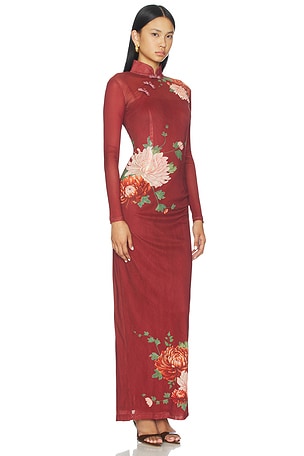 SAU LEE Kaia Dress in Red