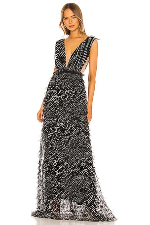 Halston heritage clearance feather boucle gown