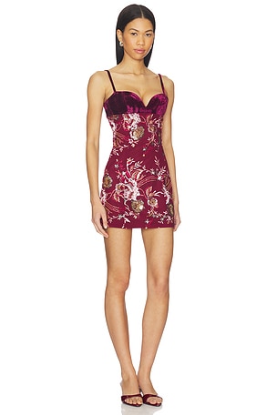 SAU LEE Aura Dress in Wine