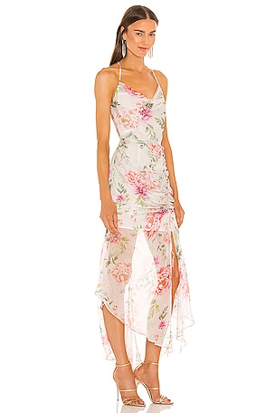 SAU LEE Frieda Silk Dress in Blush